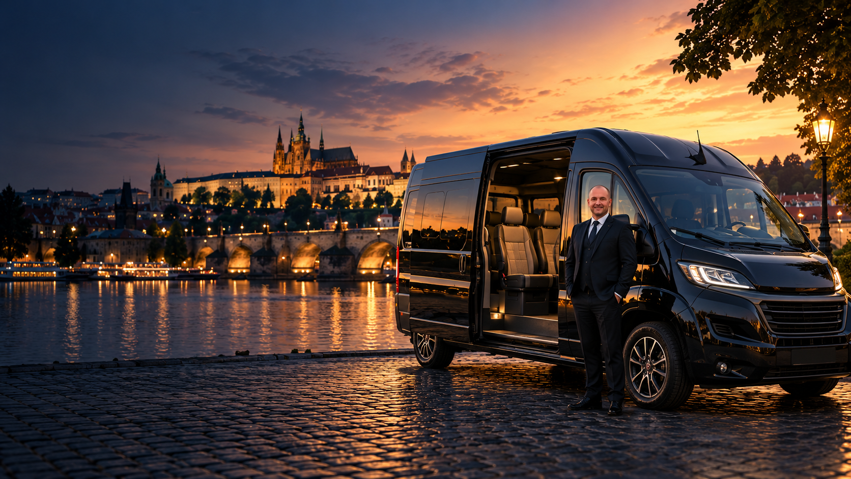 Private minibus chauffeur service in Prague